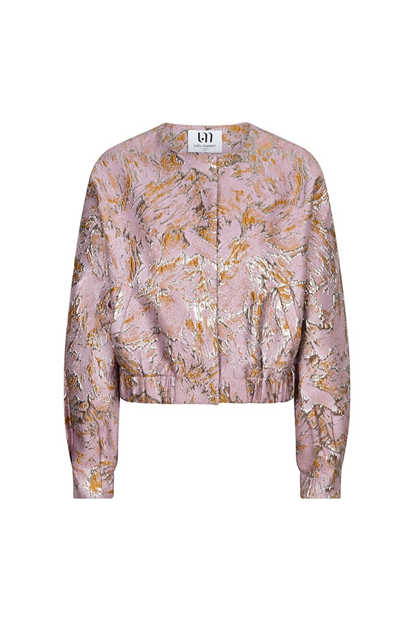 Lofty Manner Jacket Jules - Jacquard Bomber Roze - OAK Fashion Noordwolde