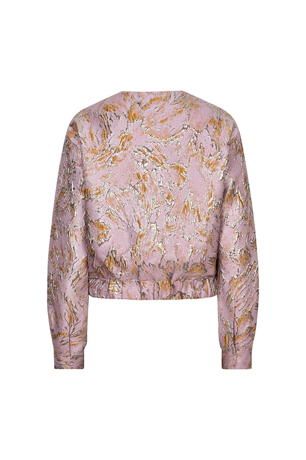 Lofty Manner Jacket Jules - Jacquard Bomber Roze - OAK Fashion Noordwolde