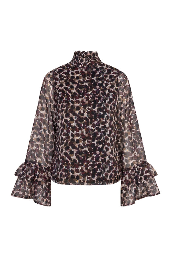 Lofty Manner Top Kyla - Printed Ruffle Groen - OAK Fashion Noordwolde