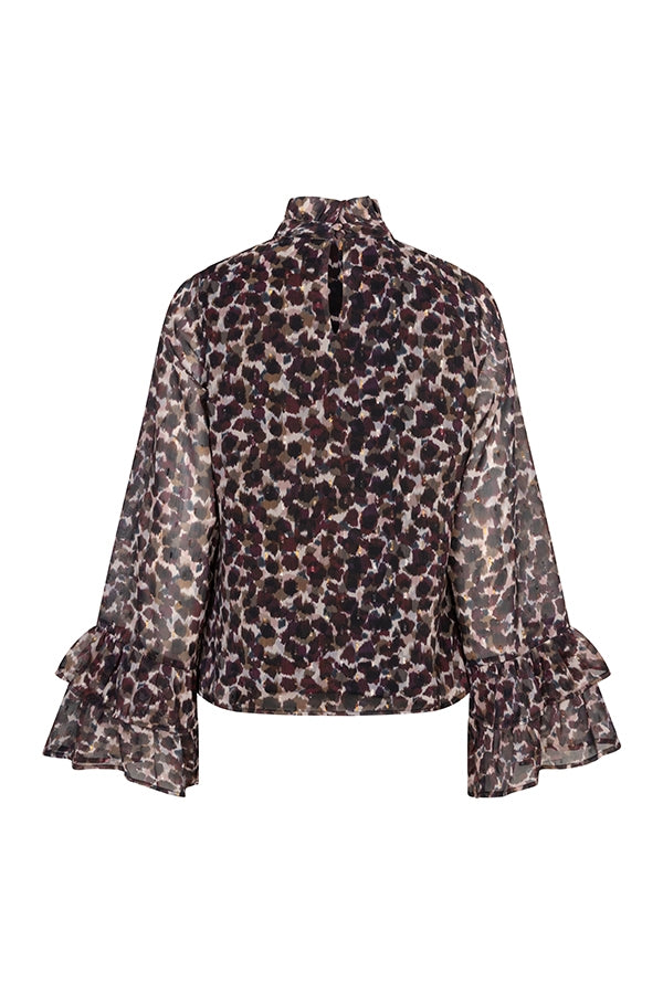 Lofty Manner Top Kyla - Printed Ruffle Groen - OAK Fashion Noordwolde