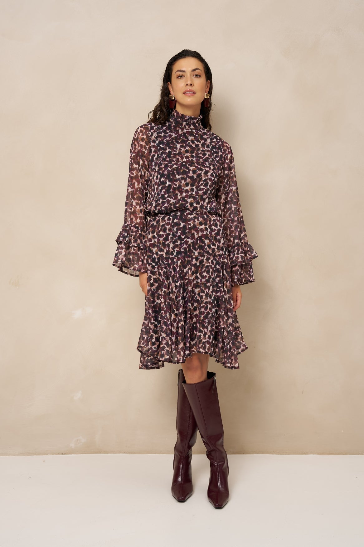 Lofty Manner Top Kyla - Printed Ruffle Groen - OAK Fashion Noordwolde