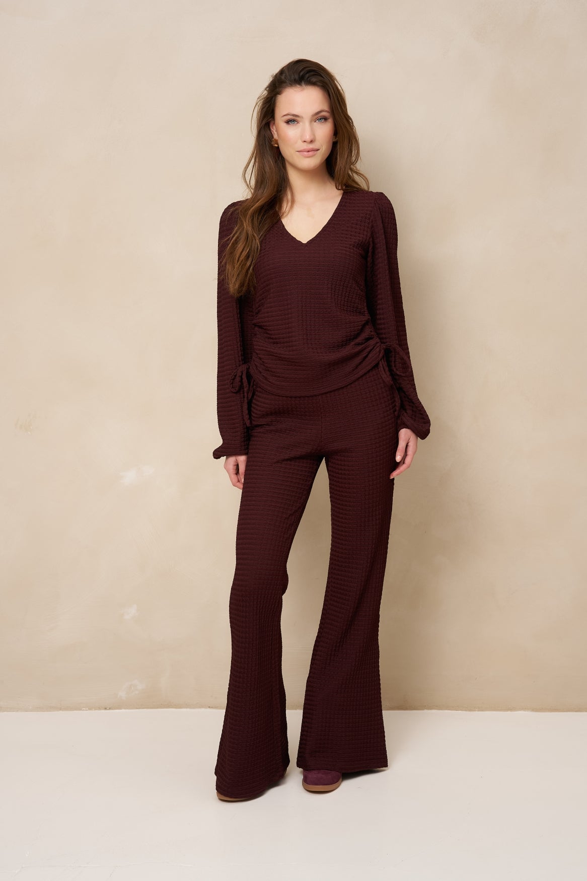 Lofty Manner Top Koa - Gathered Top Rood - OAK Fashion Noordwolde