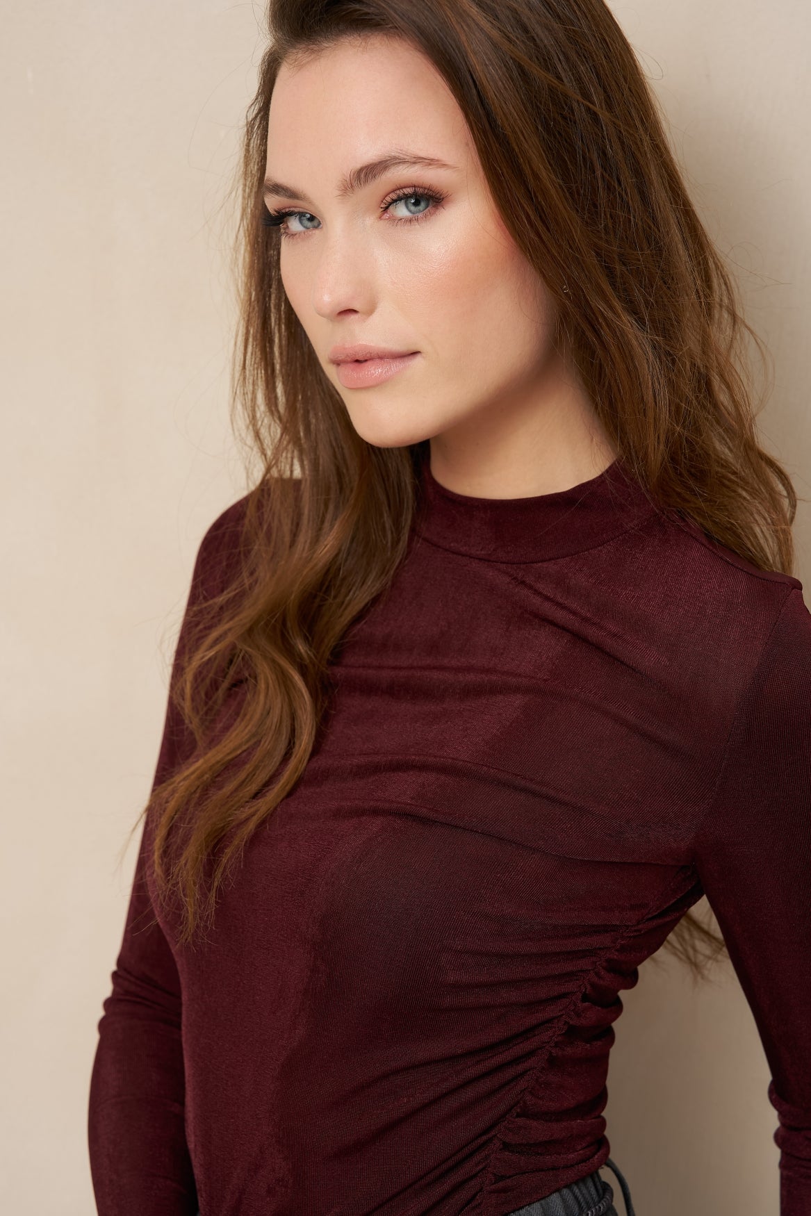 Lofty Manner Top Kelly - Gathered Top Rood - OAK Fashion Noordwolde