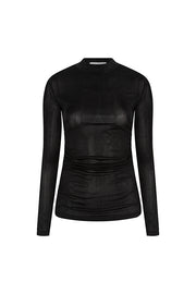 Lofty Manner Top Kelly - Gathered Top Zwart - OAK Fashion Noordwolde