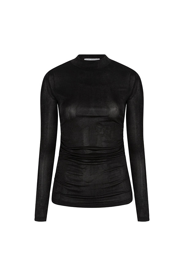 Lofty Manner Top Kelly - Gathered Top Zwart - OAK Fashion Noordwolde