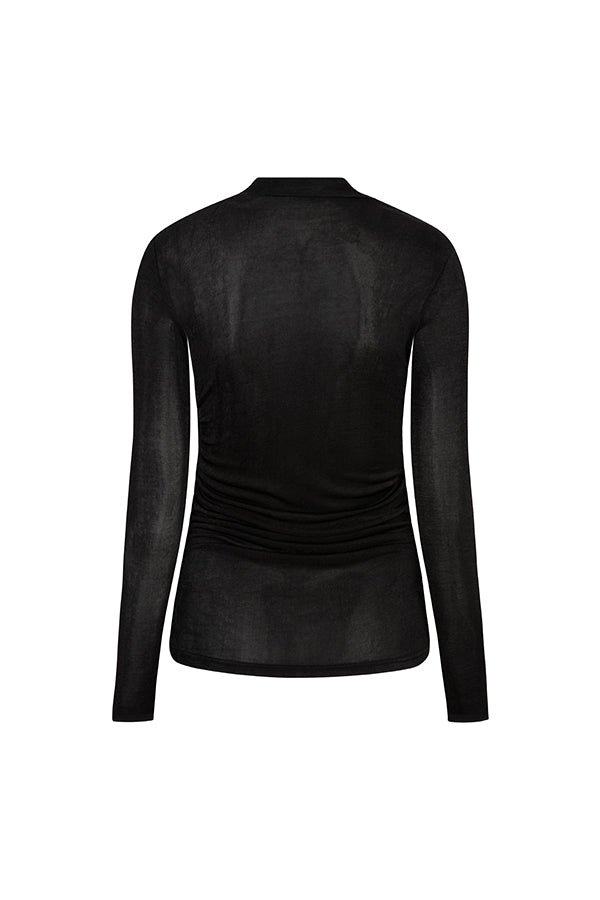 Lofty Manner Top Kelly - Gathered Top Zwart - OAK Fashion Noordwolde
