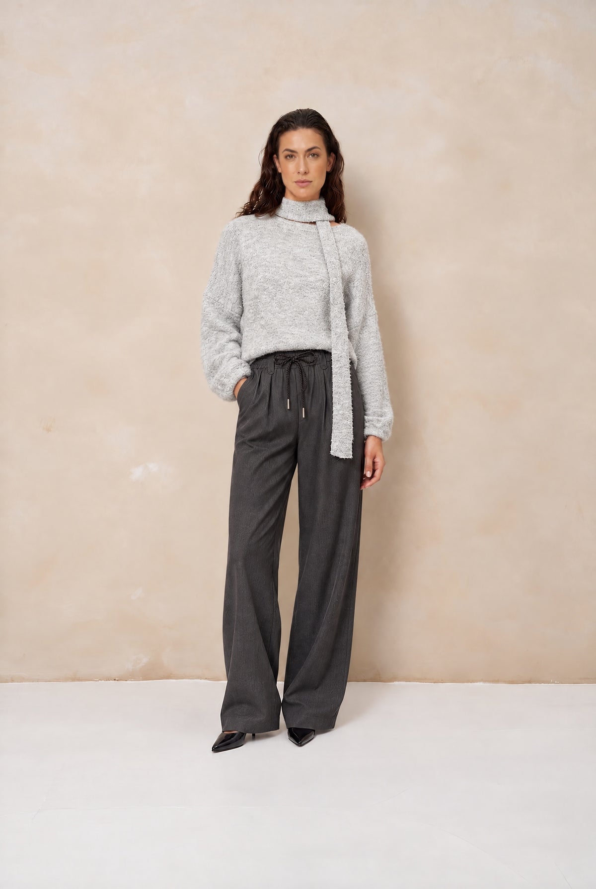 Lofty Manner Jumper Kira - Relaxed Knit Grijs - OAK Fashion Noordwolde