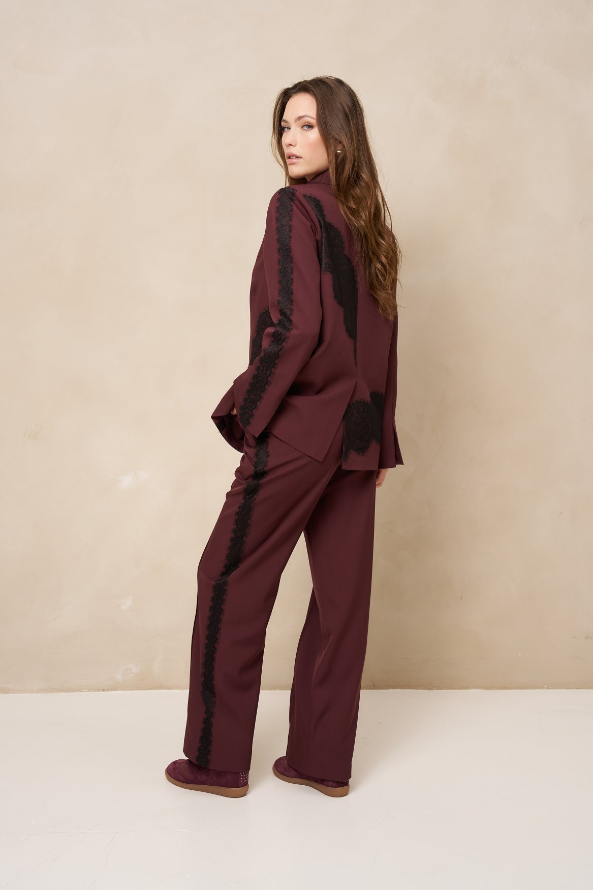 Lofty Manner Pant Koya - Lace Tape Rood - OAK Fashion Noordwolde