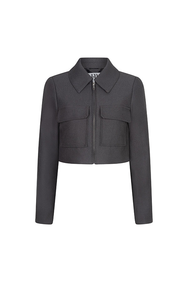 Lofty Manner Jacket Kia - Cropped Grijs - OAK Fashion Noordwolde
