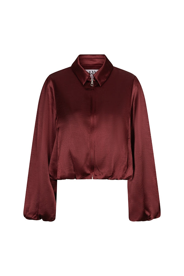 Lofty Manner Jacket Kairi - Satin Bomber Rood - OAK Fashion Noordwolde
