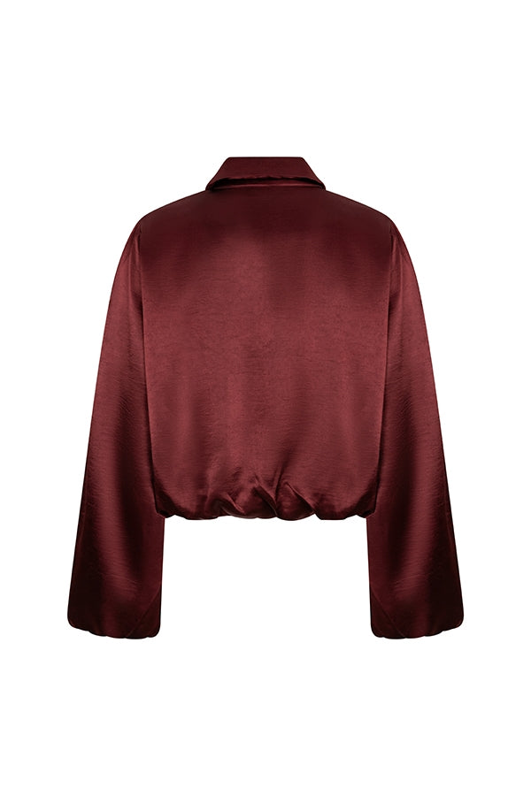 Lofty Manner Jacket Kairi - Satin Bomber Rood - OAK Fashion Noordwolde