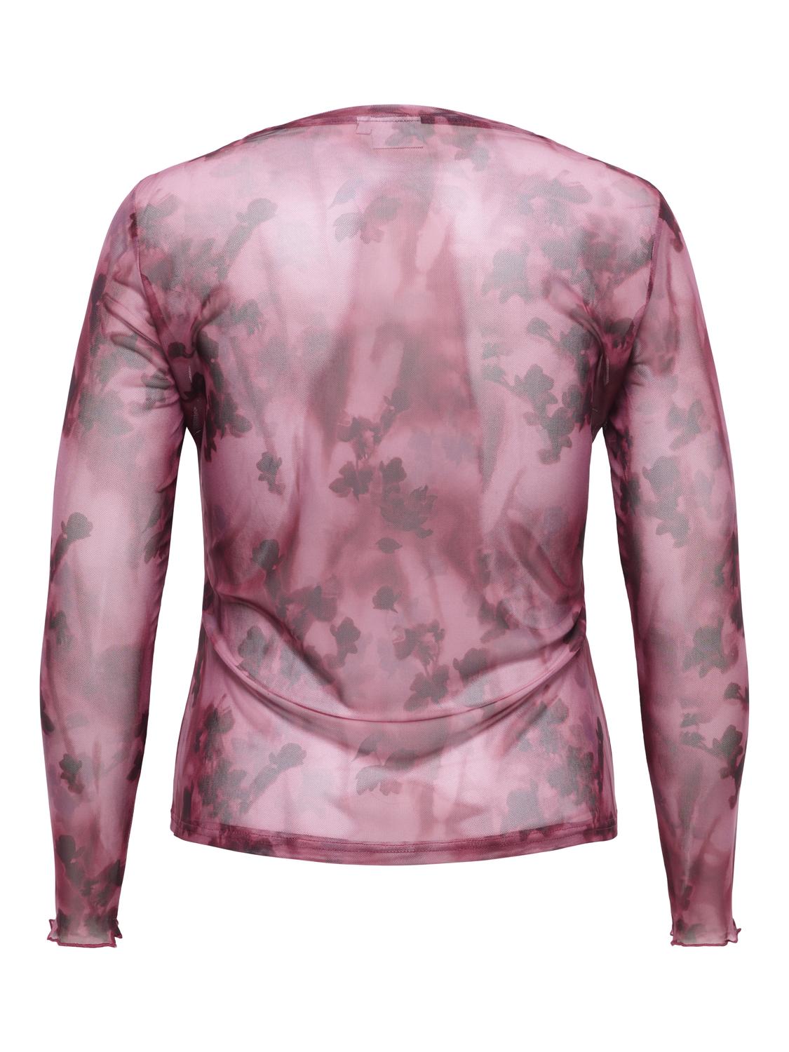 Carmakoma CARJUNGLE L/S O-NECK TOP JRS Paars - OAK Fashion Noordwolde