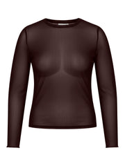 Carmakoma CARJUNGLE L/S O-NECK TOP JRS Bruin - OAK Fashion Noordwolde