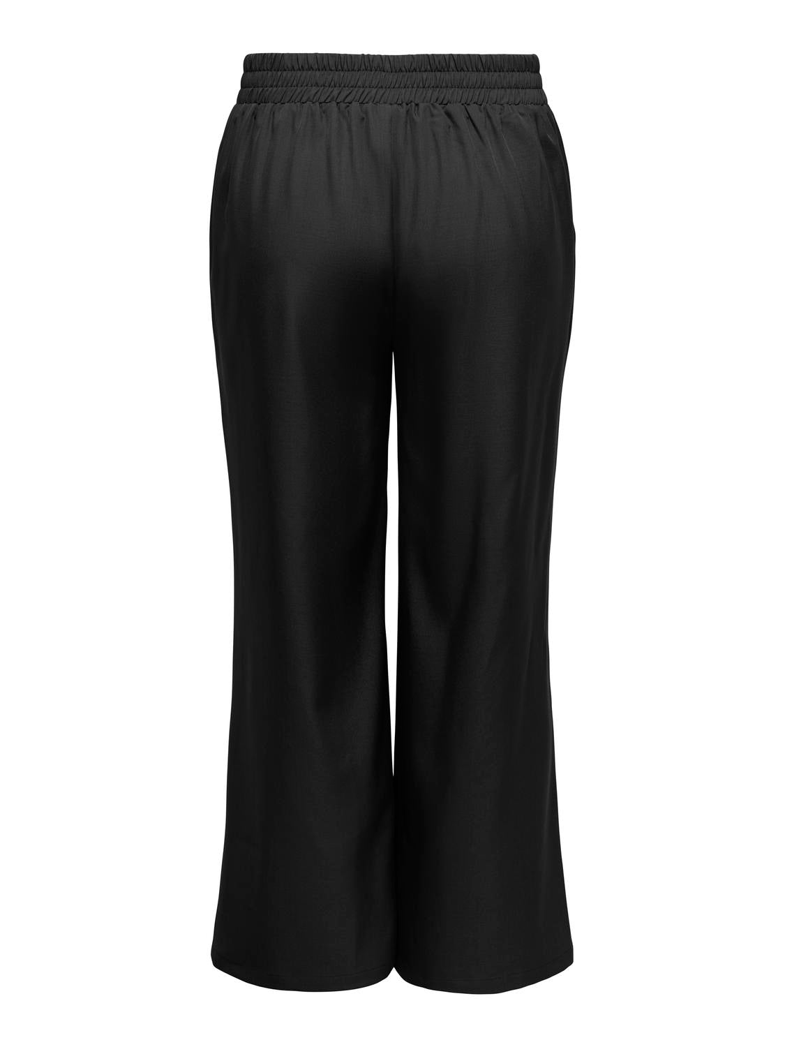 Carmakoma CARVICTORIA PULL UP WIDE PANT TLR Zwart - OAK Fashion Noordwolde