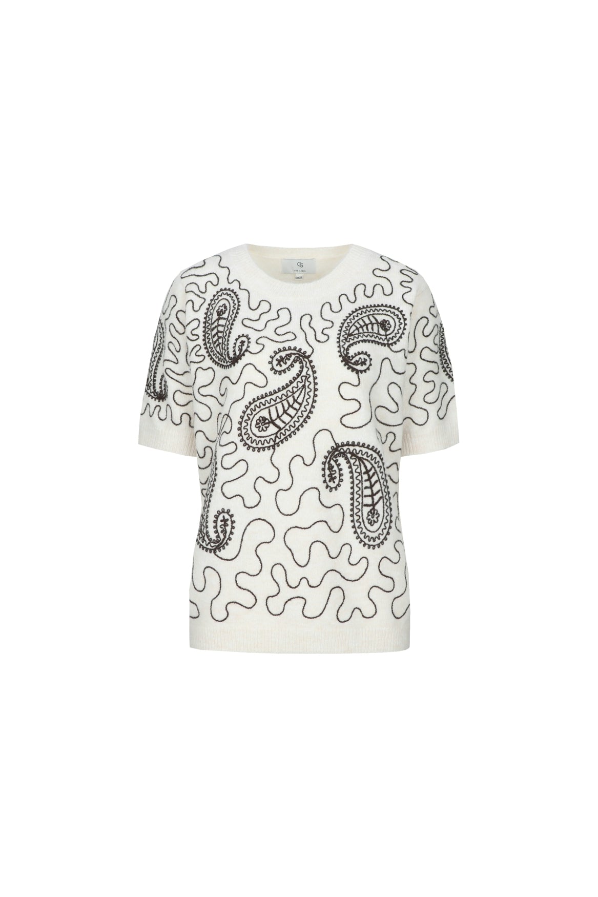 C&S The Label Waisley knit pullover Wit - OAK Fashion Noordwolde