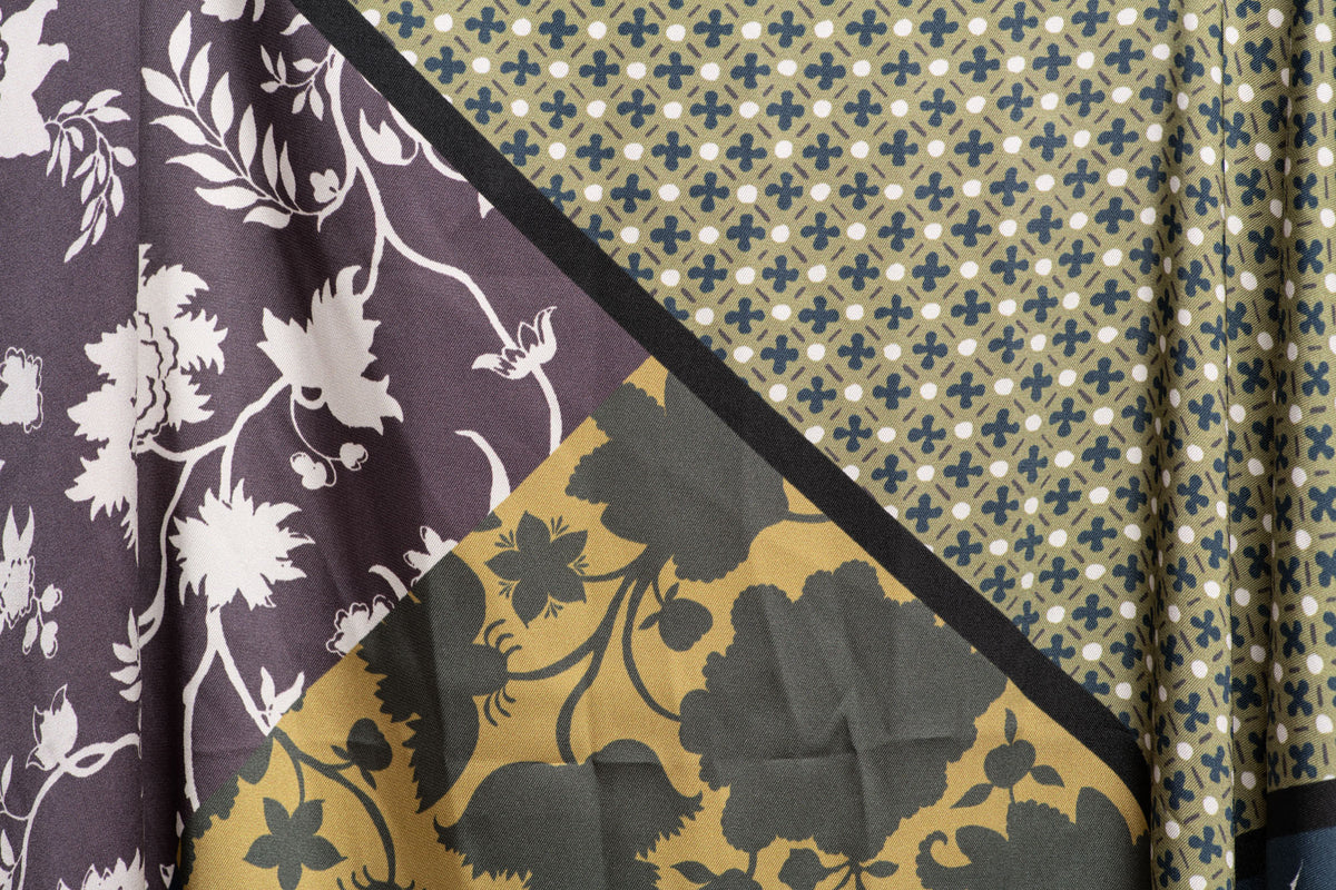 &Co Woman AMY PATCHWORK SCARF Groen - OAK Fashion Noordwolde