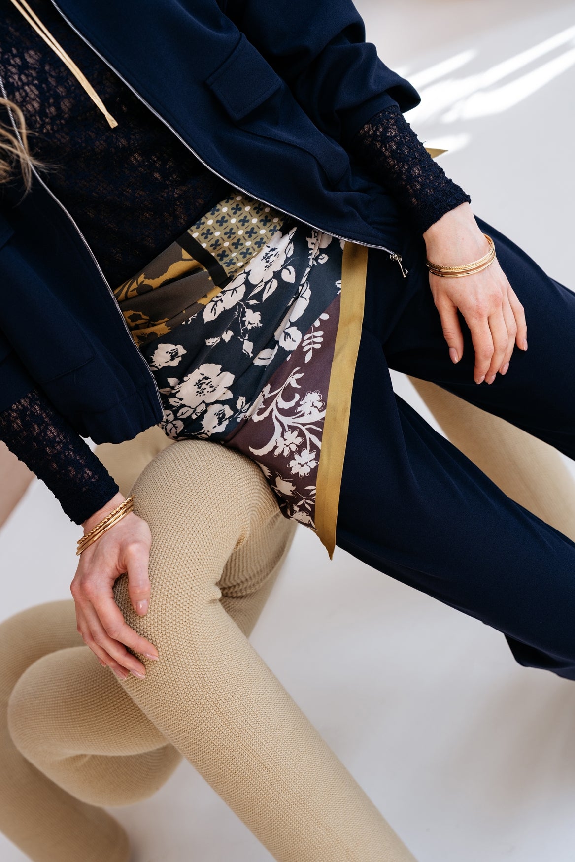 &Co Woman AMY PATCHWORK SCARF Groen - OAK Fashion Noordwolde