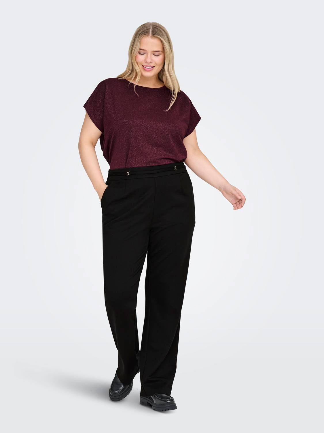 Carmakoma CARGOLDTRASH LIFE HW BELT WIDE PANT PNT Zwart - OAK Fashion Noordwolde