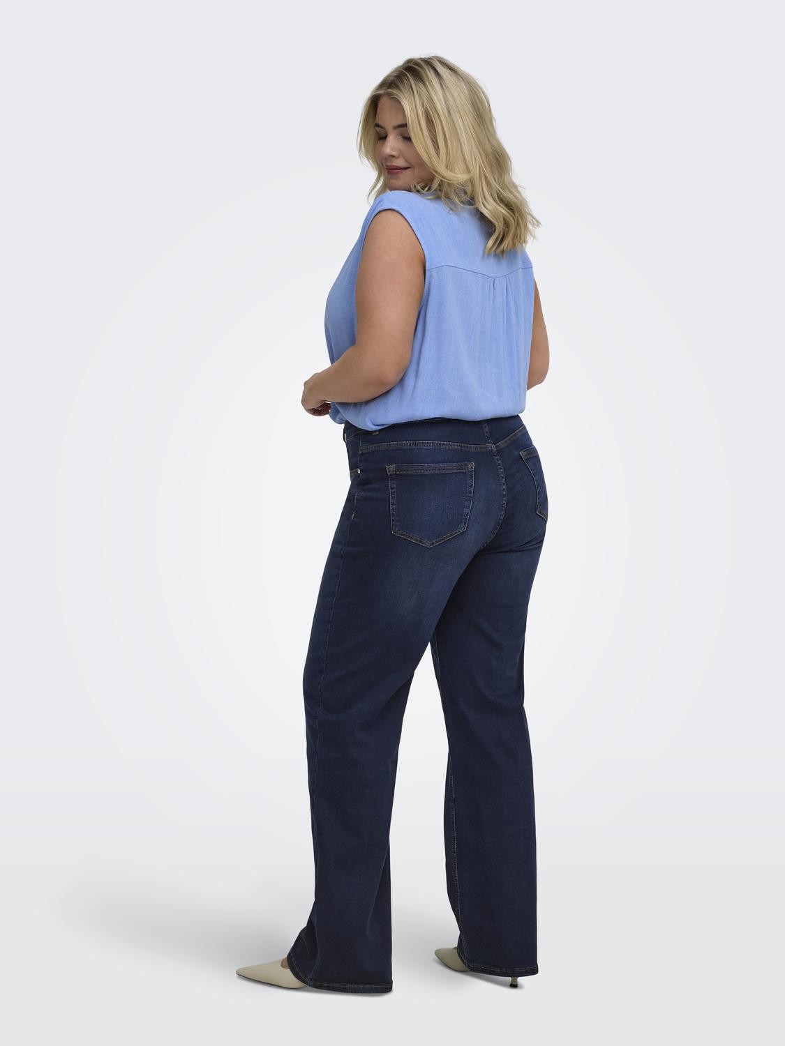 Carmakoma CARWILLY HW WIDE DNM TAI081 NOOS Blauw - OAK Fashion Noordwolde