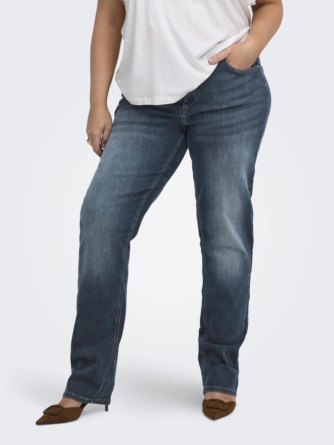 Carmakoma CARWILLY HW STRAIGHT DNM DOT529 NOOS Blauw - OAK Fashion Noordwolde