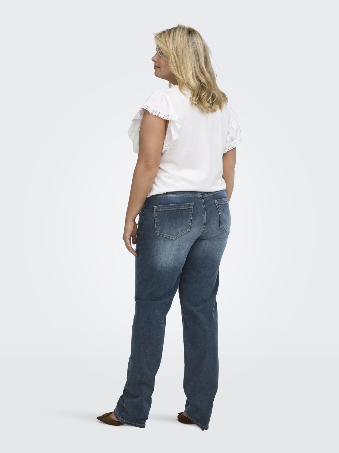 Carmakoma CARWILLY HW STRAIGHT DNM DOT529 NOOS Blauw - OAK Fashion Noordwolde