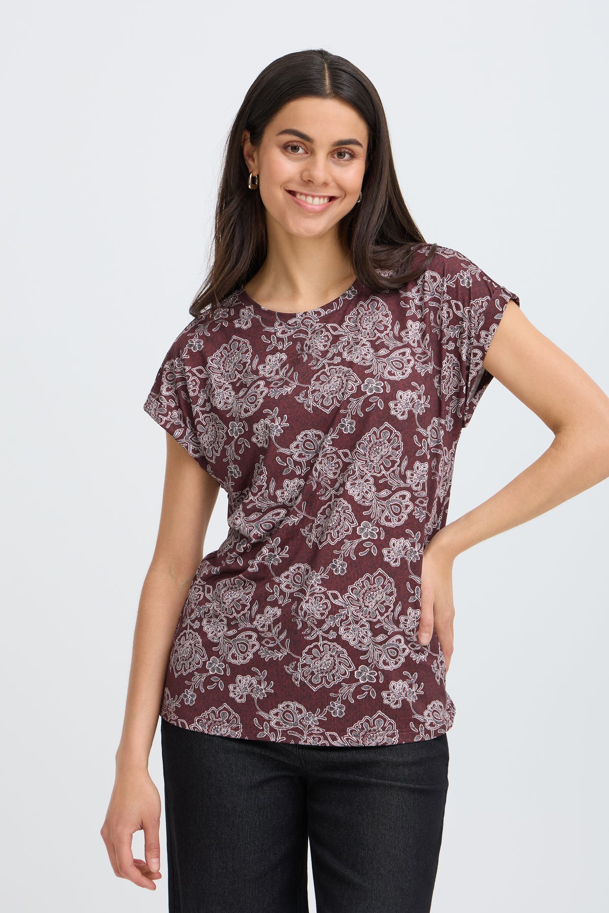 Fransa FRSEEN TEE 1 Ruby - OAK Fashion Noordwolde