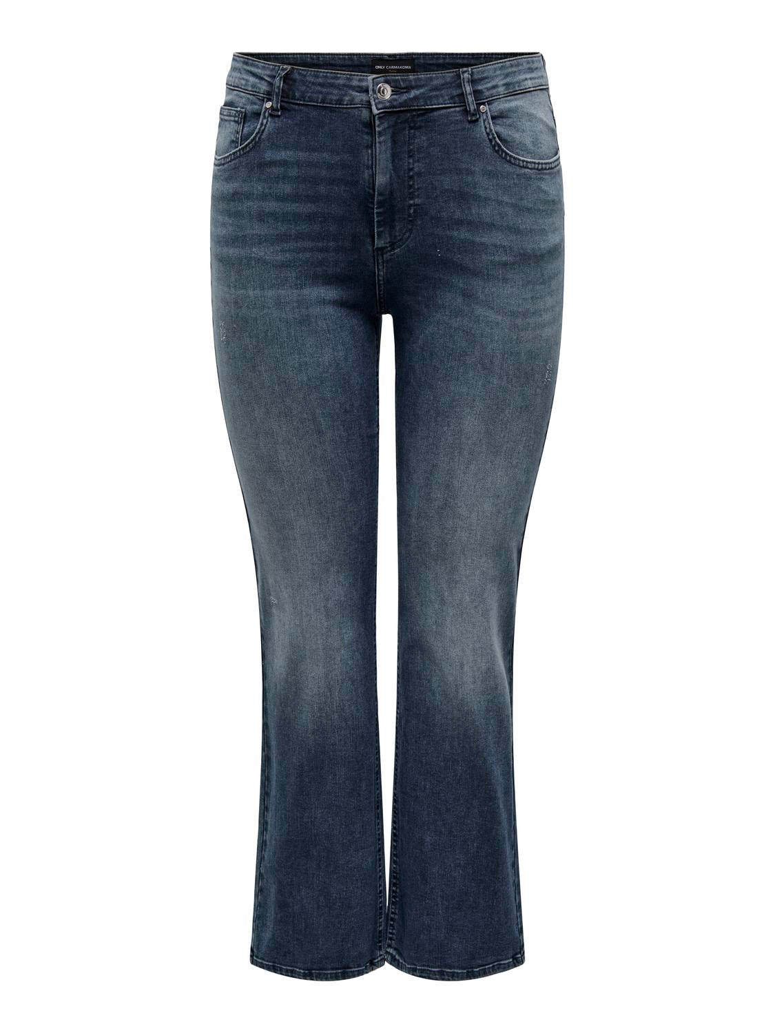 Carmakoma CARWILLY HW FLARED DNM REA409 NOOS Zwart - OAK Fashion Noordwolde