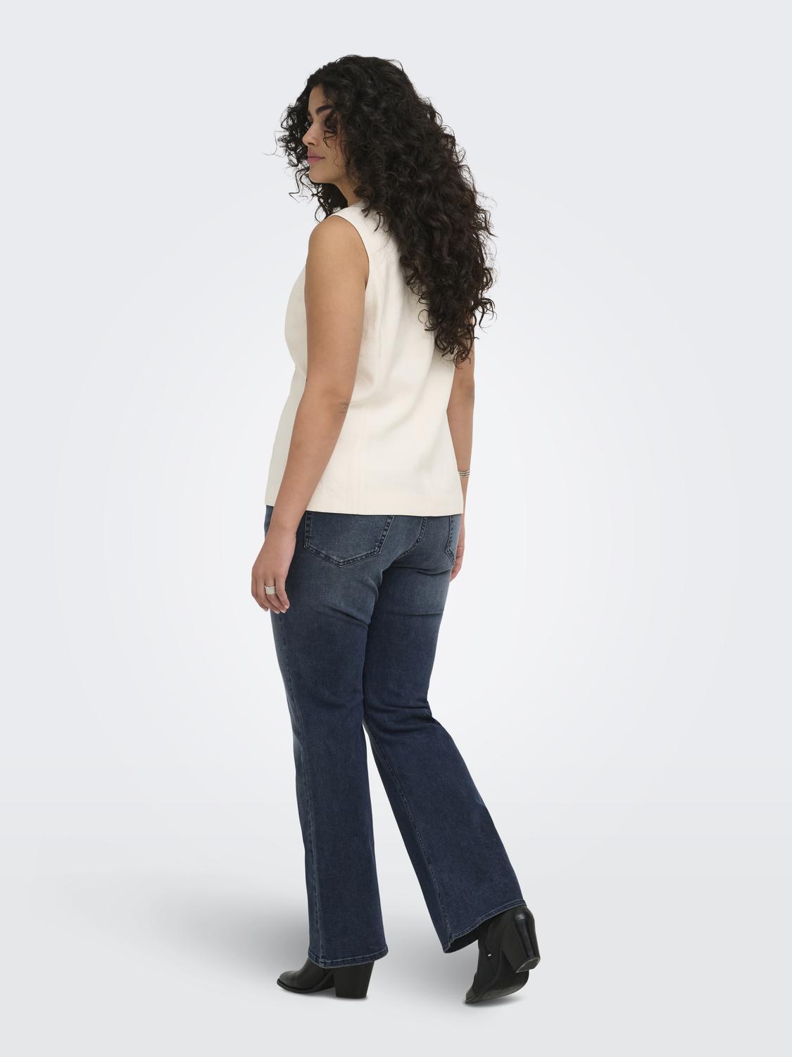 Carmakoma CARWILLY HW FLARED DNM REA409 NOOS Zwart - OAK Fashion Noordwolde