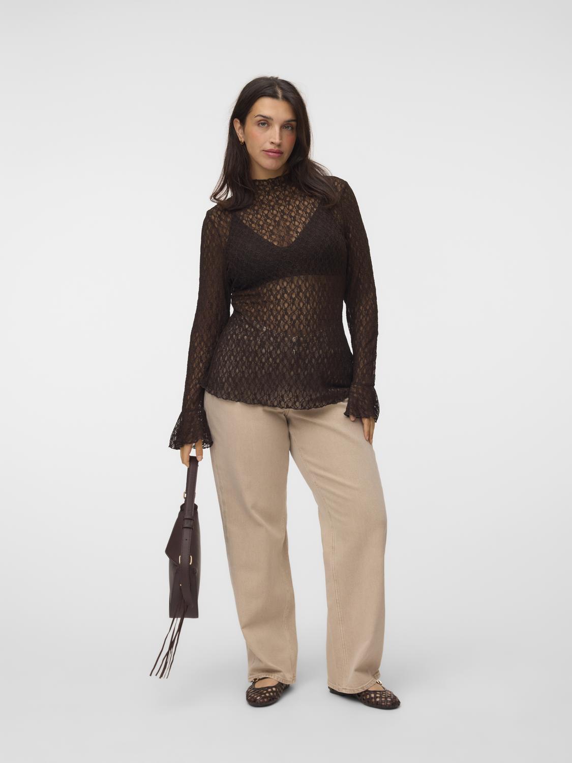 Vero Moda Top Ceva Bruin - OAK Fashion Noordwolde