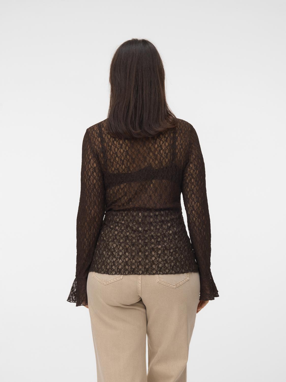 Vero Moda Top Ceva Bruin - OAK Fashion Noordwolde