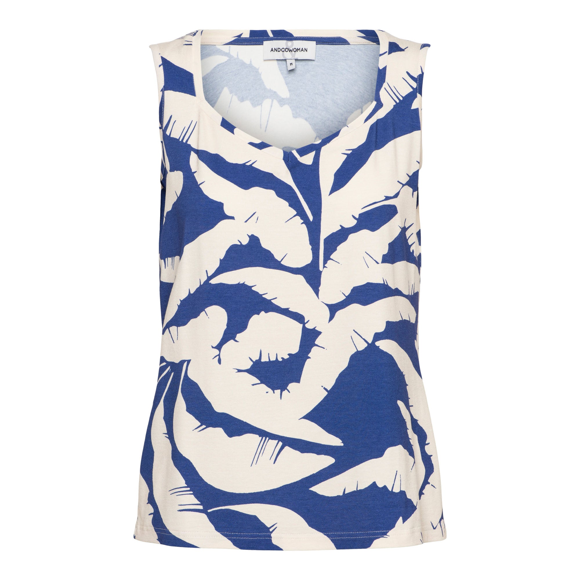 &Co Woman Top Via Banana Leaf Blauw - OAK Fashion Noordwolde
