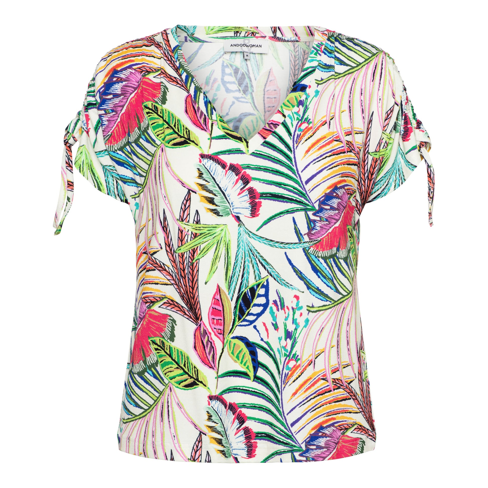 &Co Woman Top Viana Multi Leaf Multi Color - OAK Fashion Noordwolde