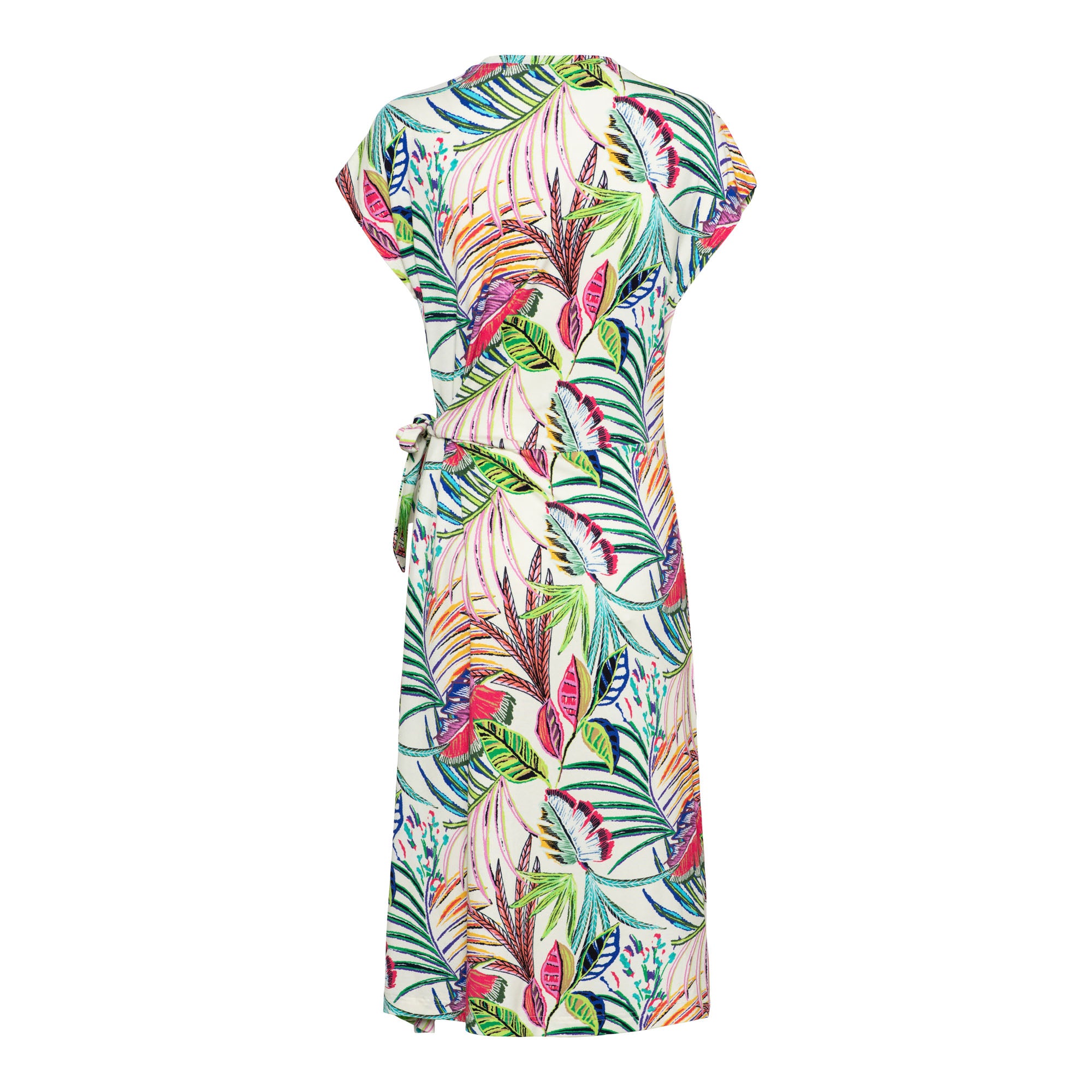 &Co Woman Jurk Lizzy Multi Leaf ecru - OAK Fashion Noordwolde