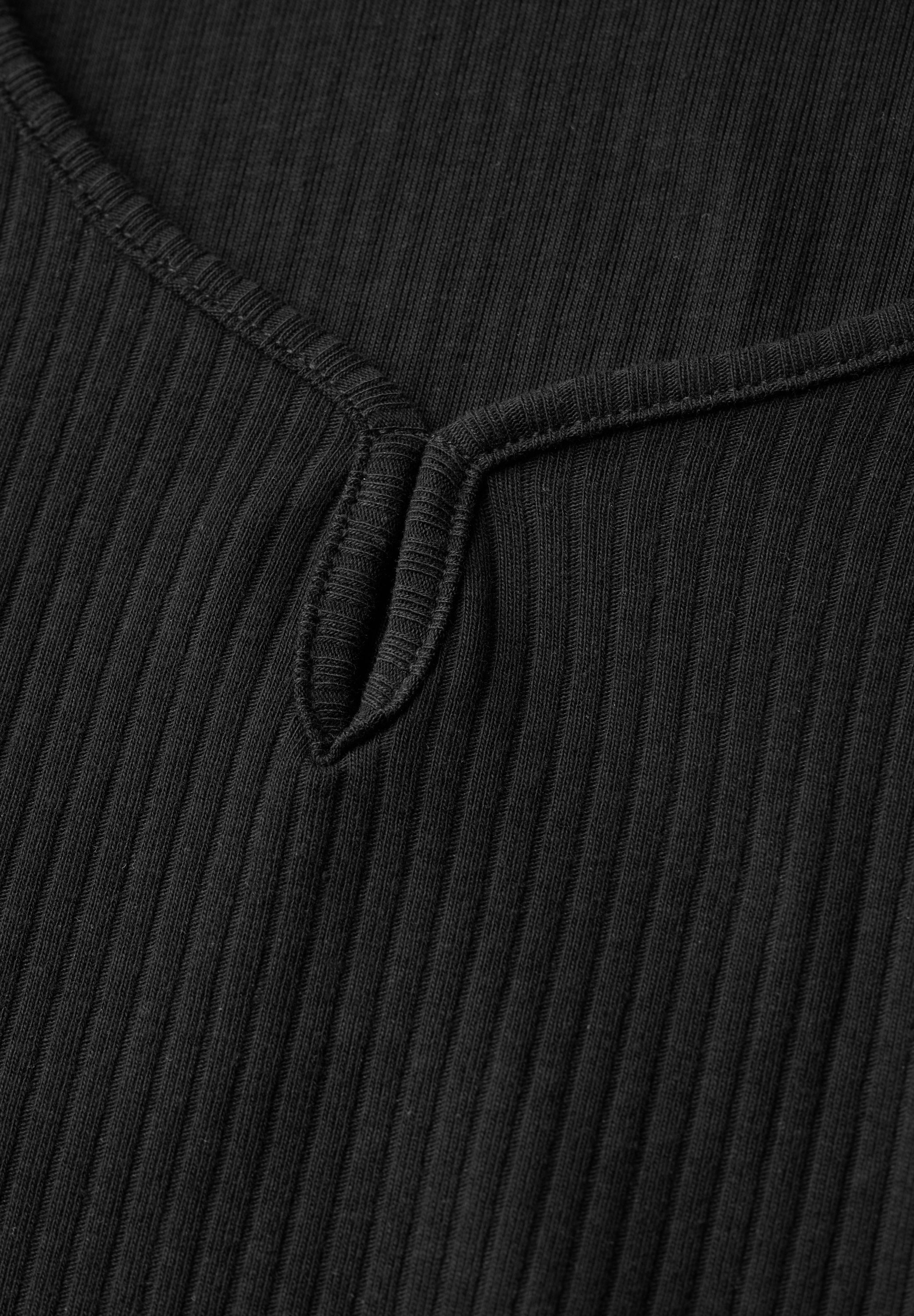 Street One T-shirt Rib Zwart - OAK Fashion Noordwolde