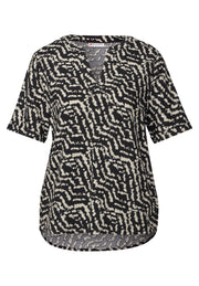 Street One Top Splitneck Zwart - OAK Fashion Noordwolde