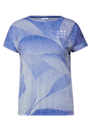 Cecil Top Fusion Blauw - OAK Fashion Noordwolde