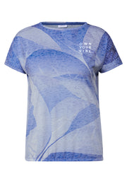 Cecil Top Fusion Blauw - OAK Fashion Noordwolde