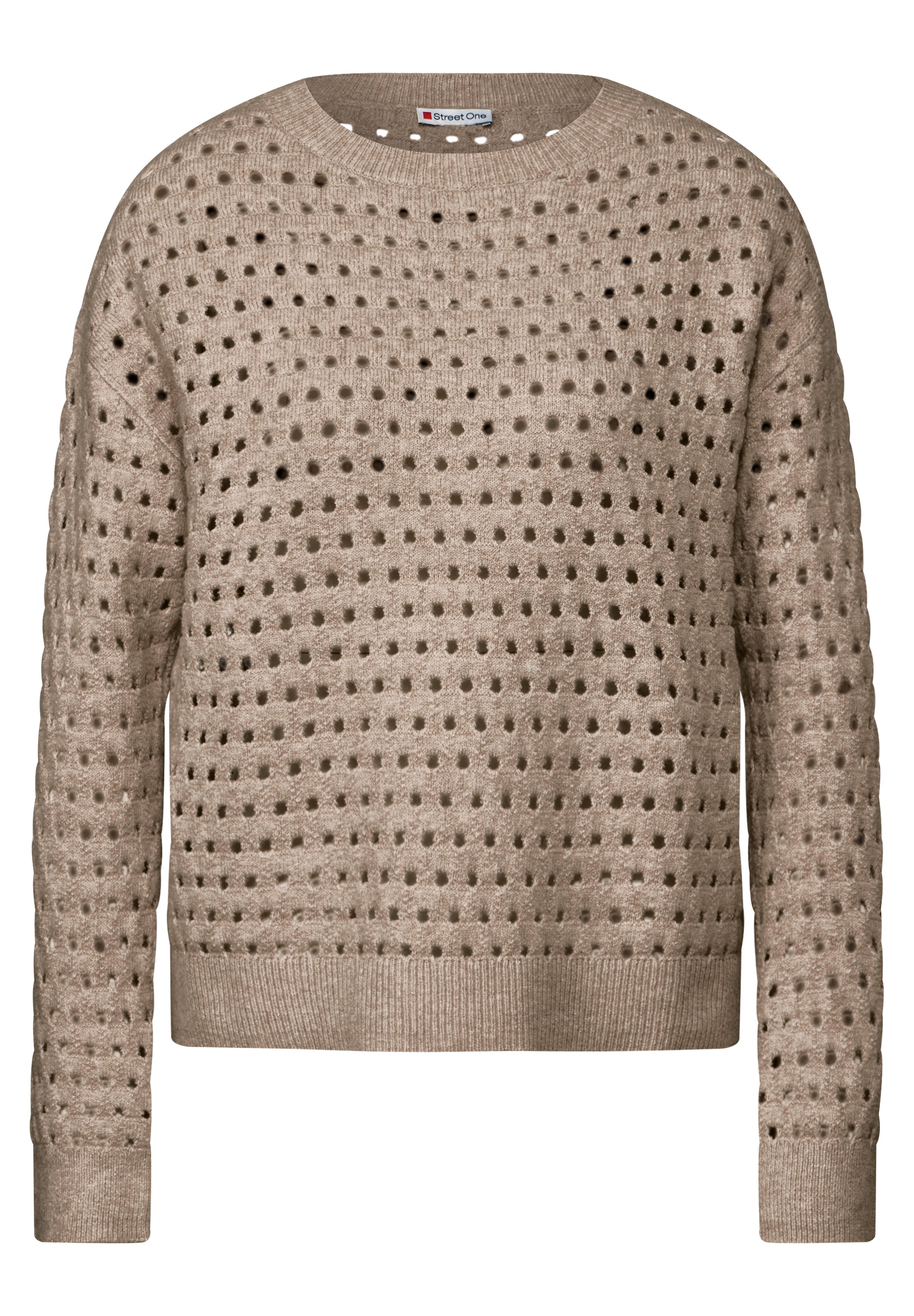 Street One Trui Opengewerkt Bruin - OAK Fashion Noordwolde