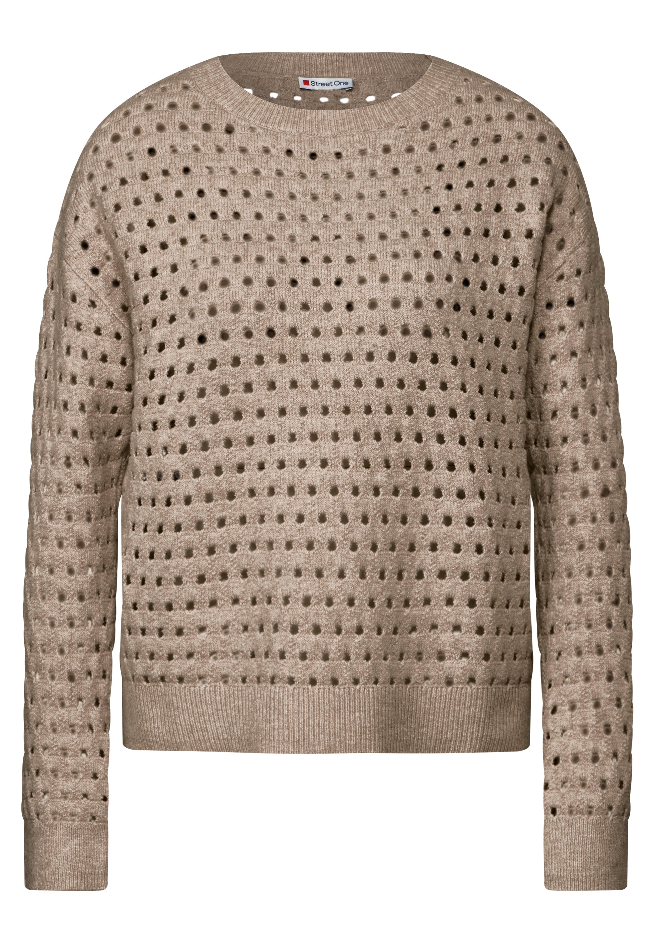 Street One Trui Opengewerkt Bruin - OAK Fashion Noordwolde