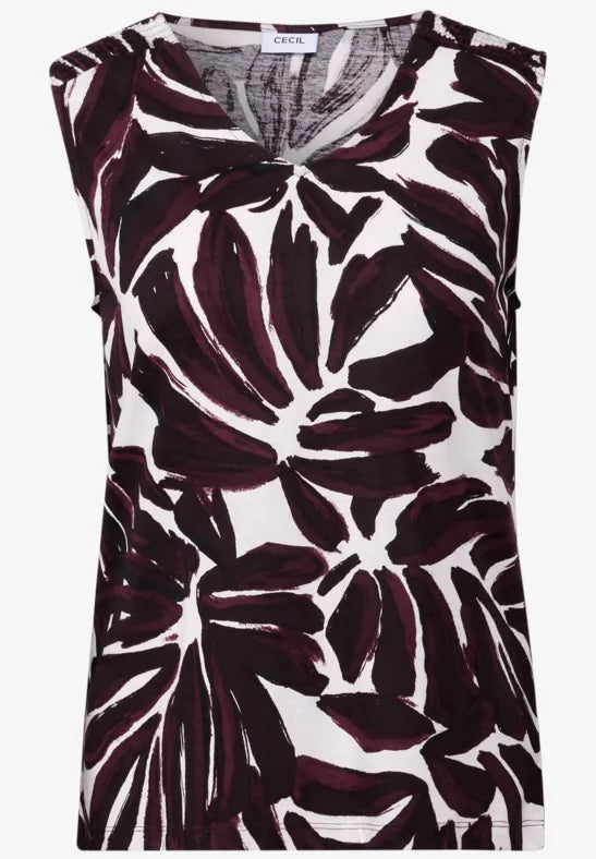 Cecil Top Mouwloos Rood - OAK Fashion Noordwolde