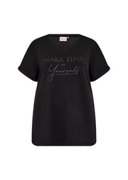 Wasabi Top Sabina Zwart - OAK Fashion Noordwolde