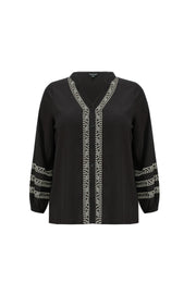 Exxcellent Blouse Kallie Zwart - OAK Fashion Noordwolde