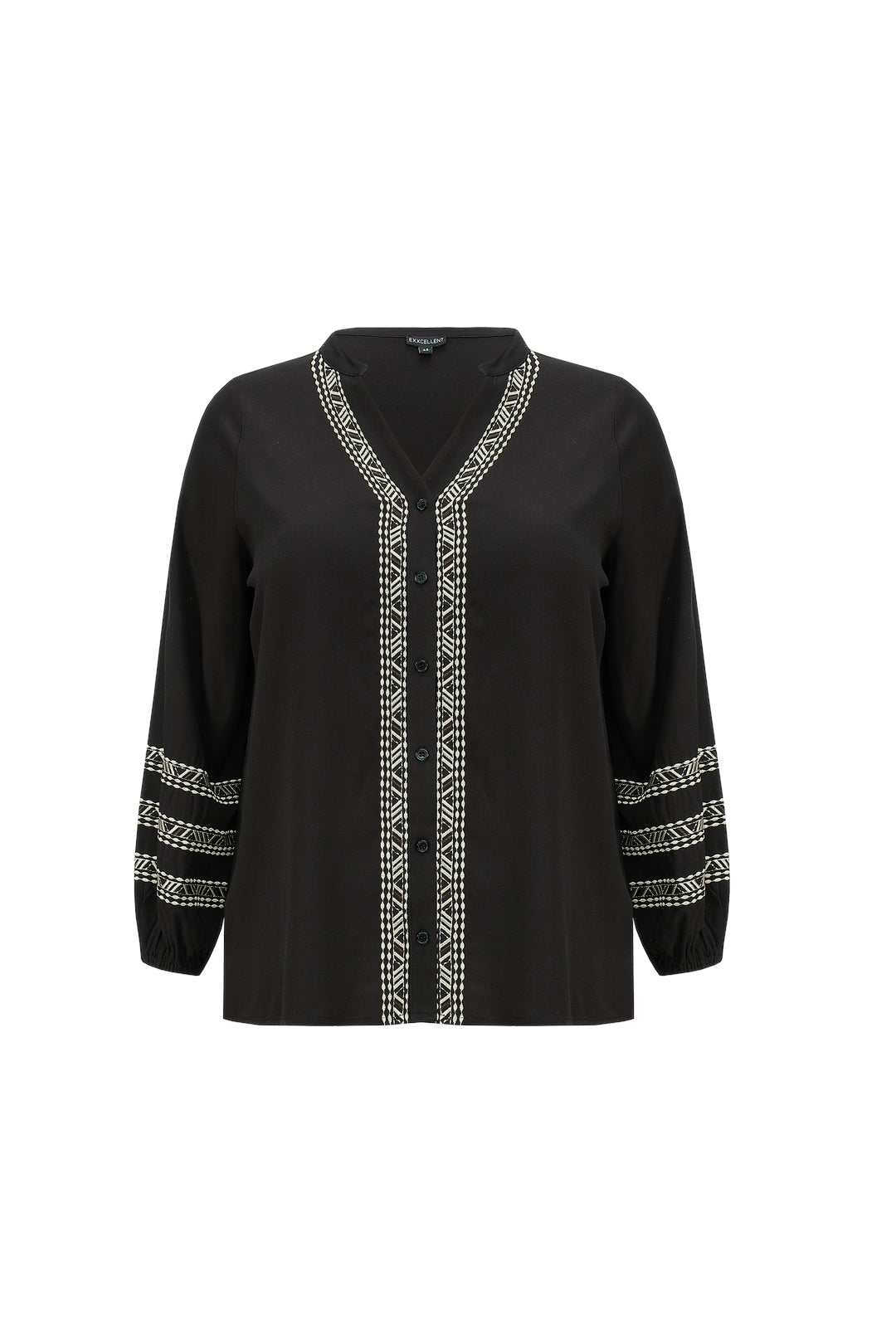 Exxcellent Blouse Kallie Zwart - OAK Fashion Noordwolde