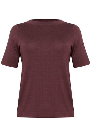 Kaffe Curve Lizzy Boatneck Pullover Fudge - OAK Fashion Noordwolde