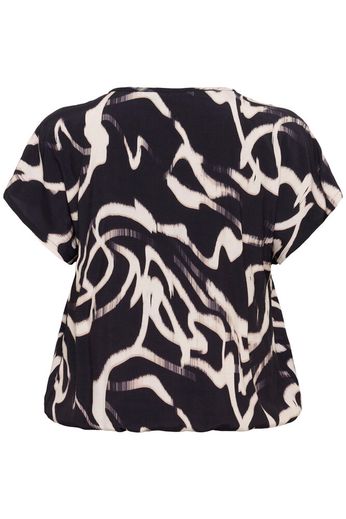 Kaffe Curve Maren Blouse Black/Nature Organic Lines - OAK Fashion Noordwolde