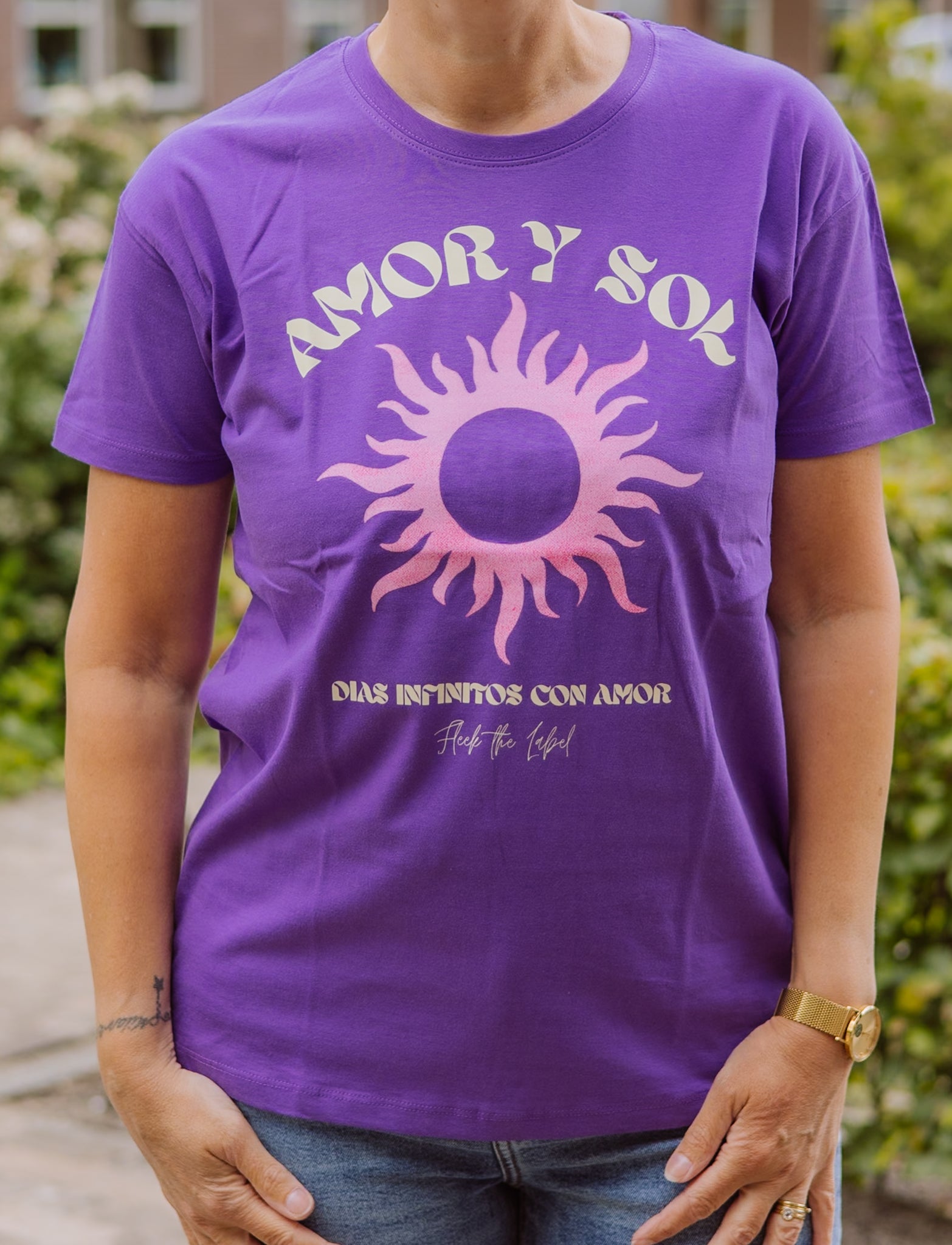 Fleek T-shirt Amor Paars - OAK Fashion Noordwolde