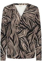 Fransa FRFLORA TEE 5 Black art - OAK Fashion Noordwolde