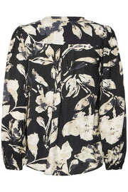 Fransa FRARIANA BL 4 DIS FLORAL BLACK - OAK Fashion Noordwolde