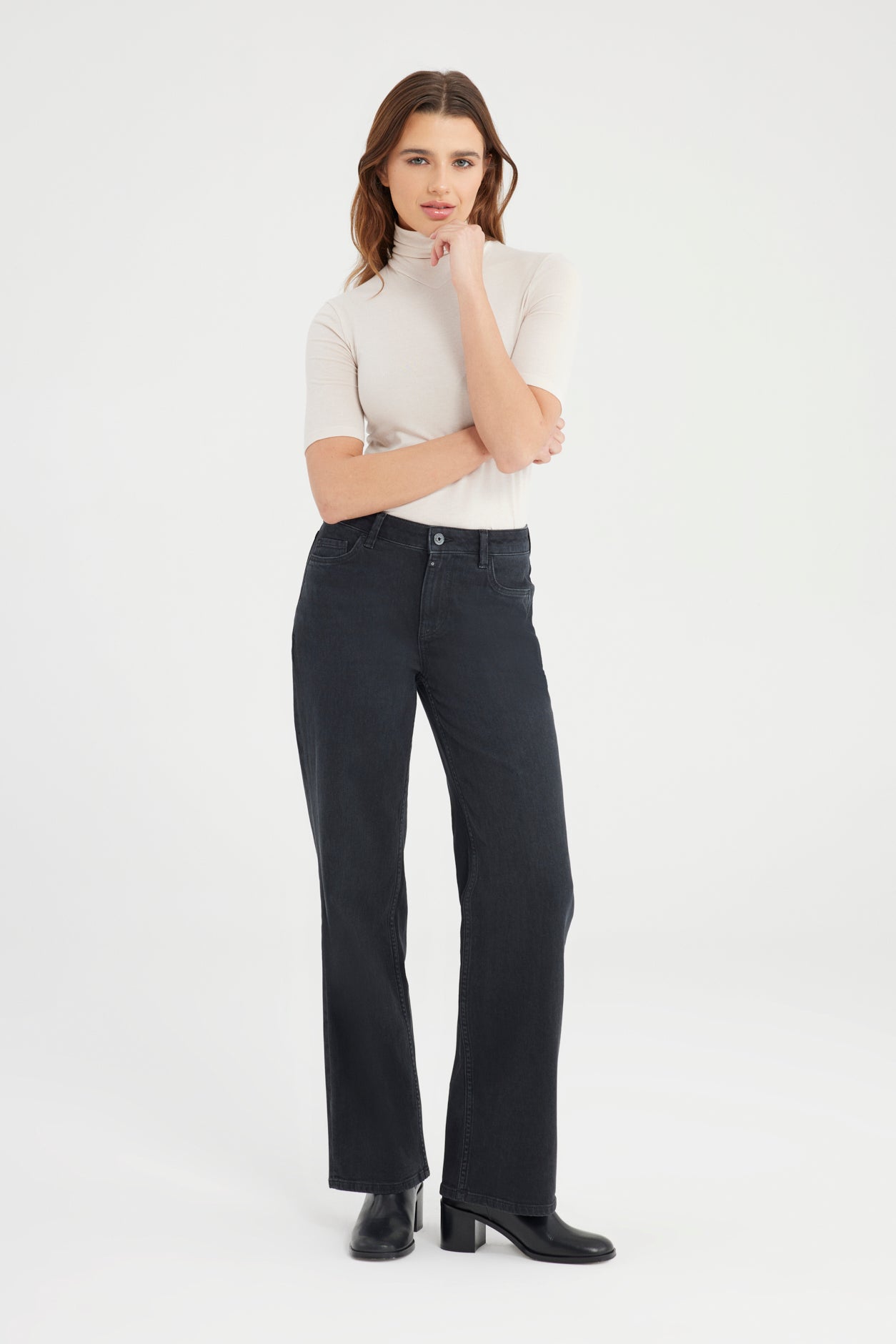 COJ Jeans Jeans Nova Wide Zwart - OAK Fashion Noordwolde