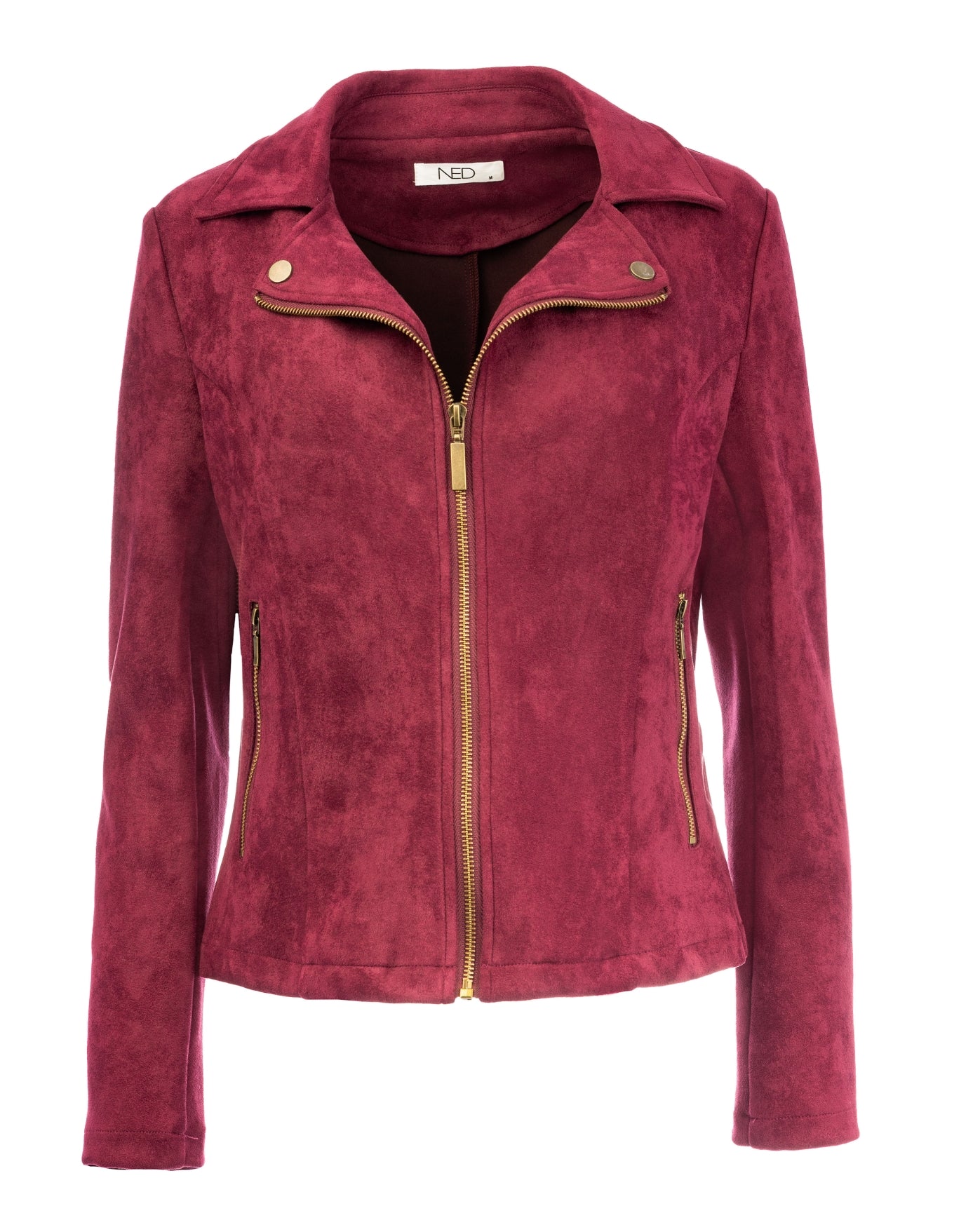 NED Yansel LS-RMJ Suedine Paars - OAK Fashion Noordwolde